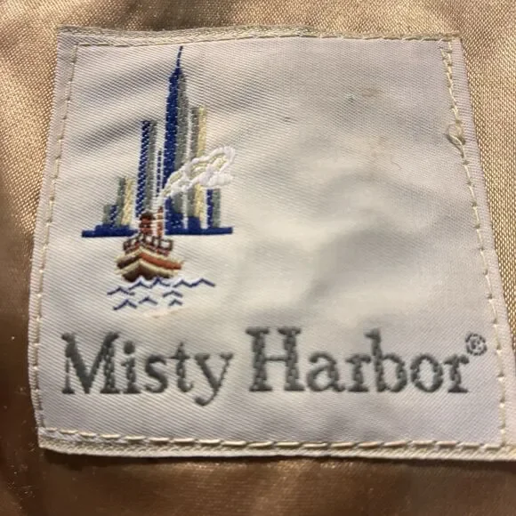 Vintage Union Made Misty Harbor Petite 4 Trench Coat Tan Plaid Lined Belted - Picture 12 of 16